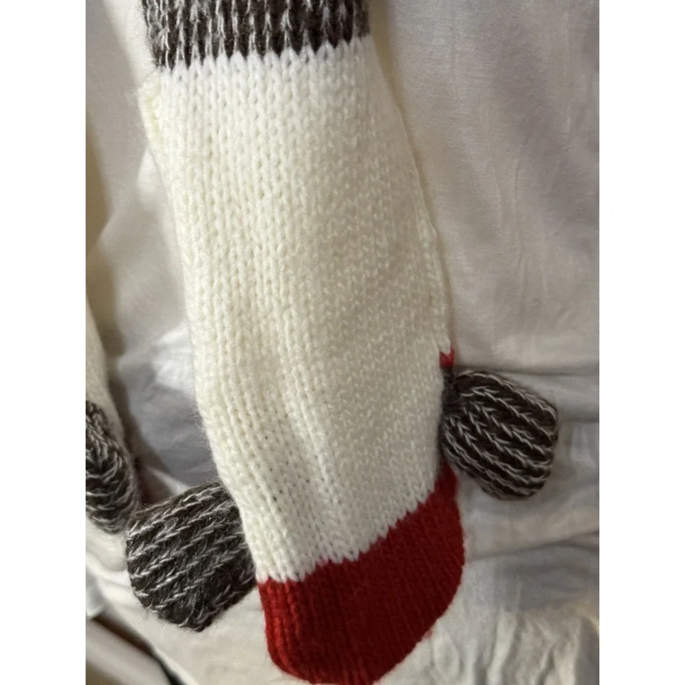 Scarf Monkey Sock With Hand Mitten Pockets Indie Sleaze Y2K Funky